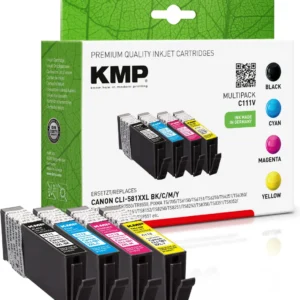 Multipack kompatible Tintenpatronen ersetzen CLI-581XXL BK/C/M/Y, ca. 45 ml gesamt, schwarz, cyan, magenta, gelb
